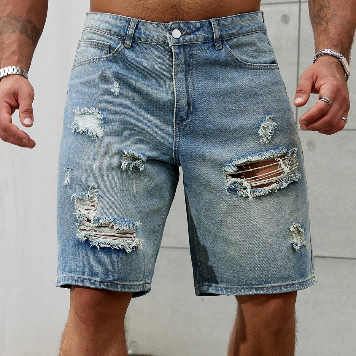 Streetwear Brand New - New Fashion Mens Ripped Short Jeans