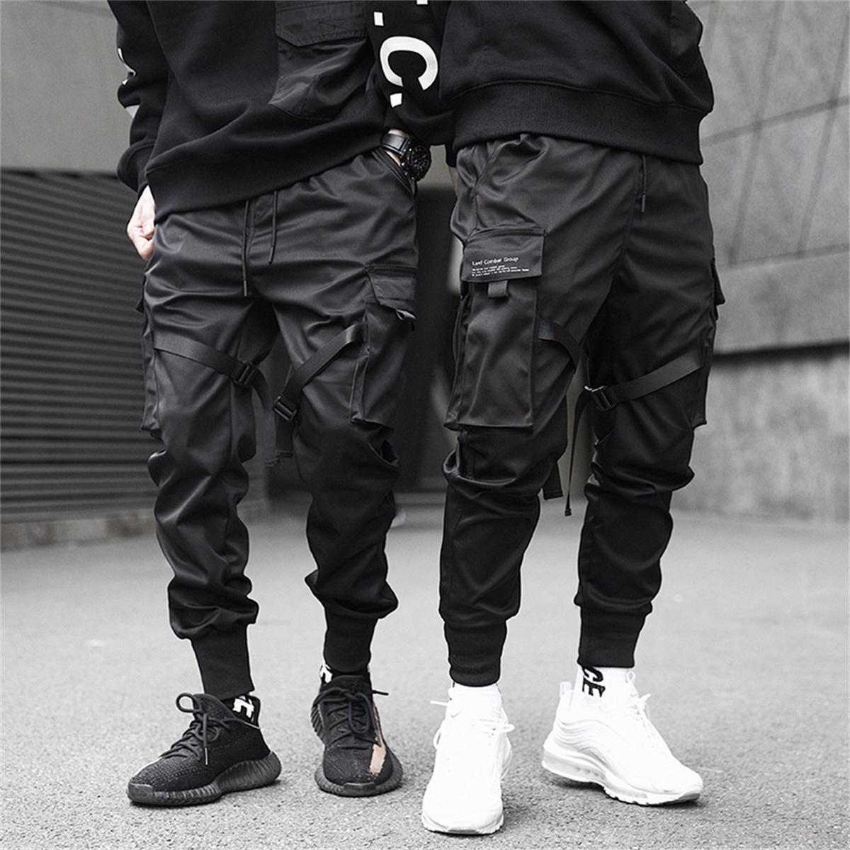 Streetwear Brand China - Black Hip Hop Cargo Pants Summer